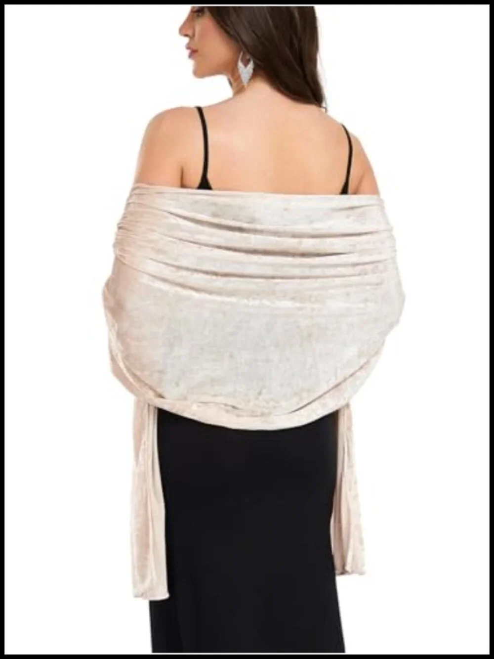 Knit Velvet Shawl Wrap for Women Bridal Bridesmaid Long Scarf Winter Warm